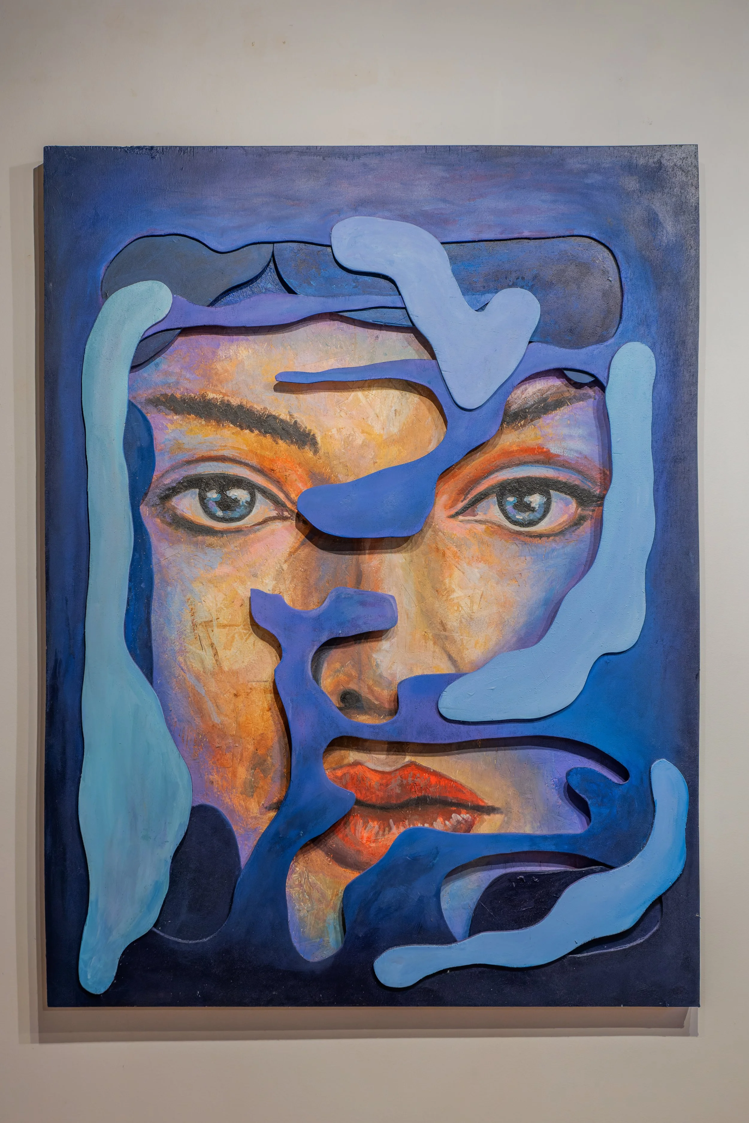 Non-conventional portrait painting blending traditional and contemporary art techniques Canada