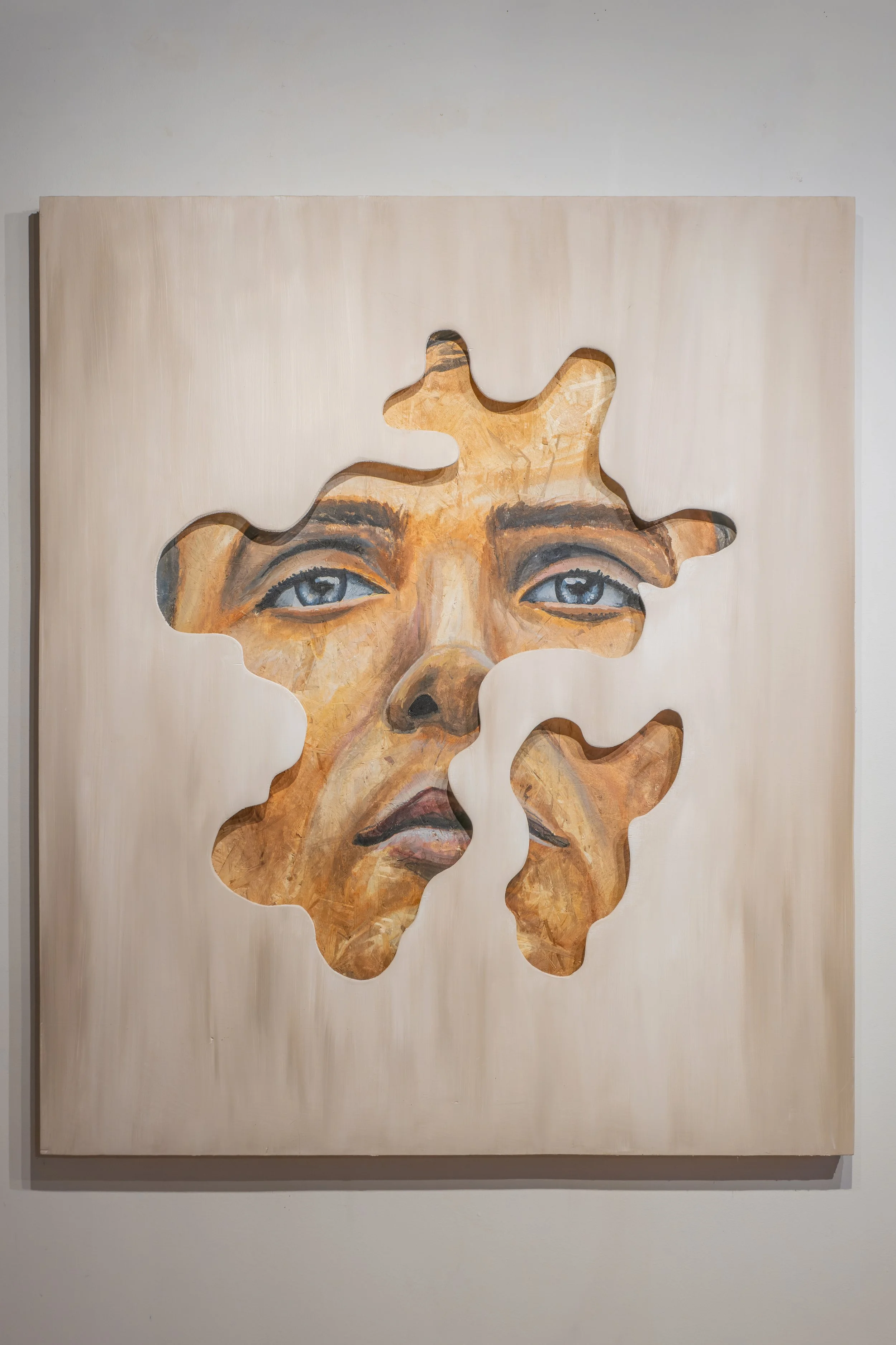Textured contemporary portrait with raw materials and artistic imperfections Montreal Canada