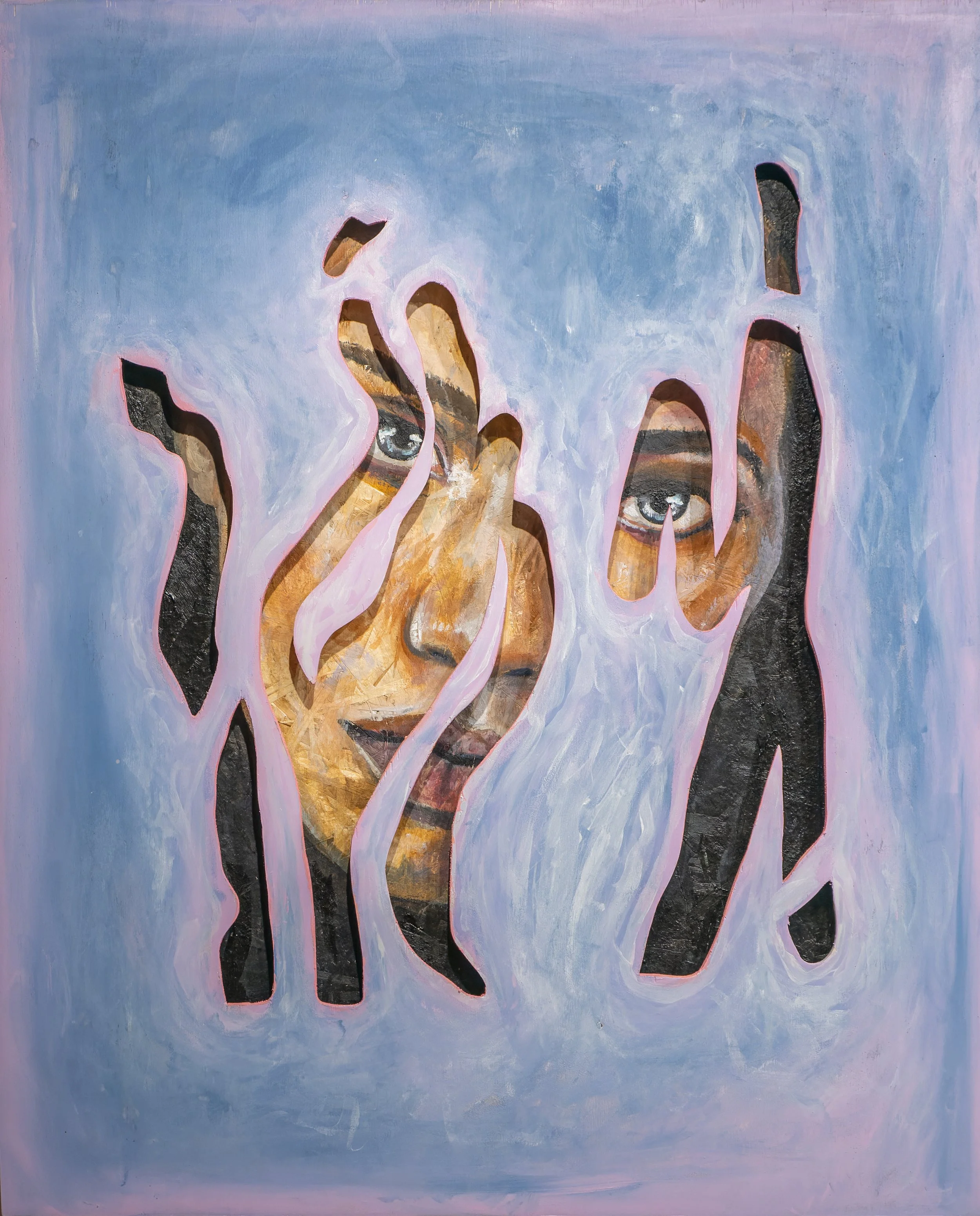 Contemporary portrait painting exploring the human experience through expressive brushwork Toronto