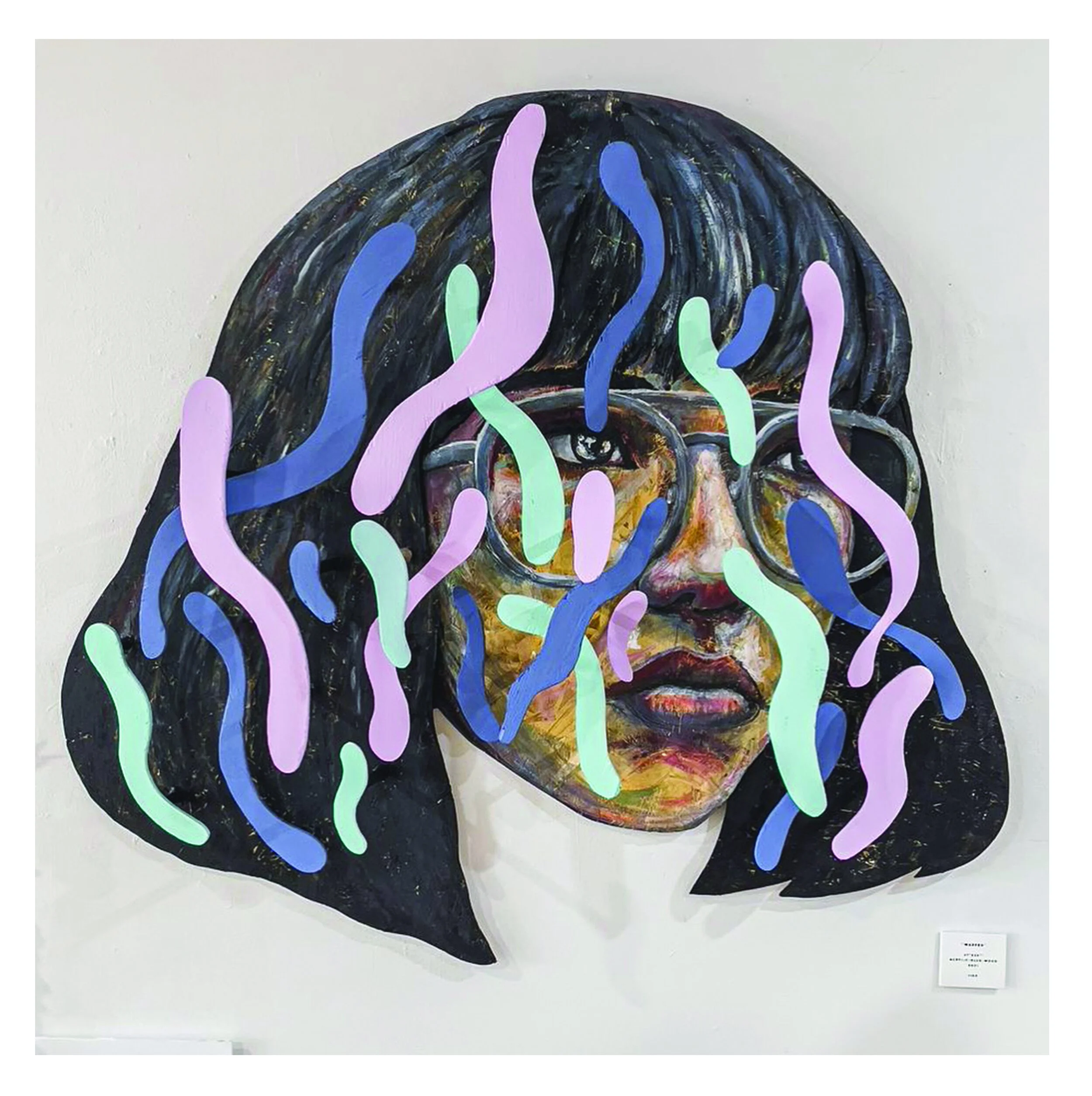 Expressive portrait artwork blending traditional craftsmanship with modern artistic vision