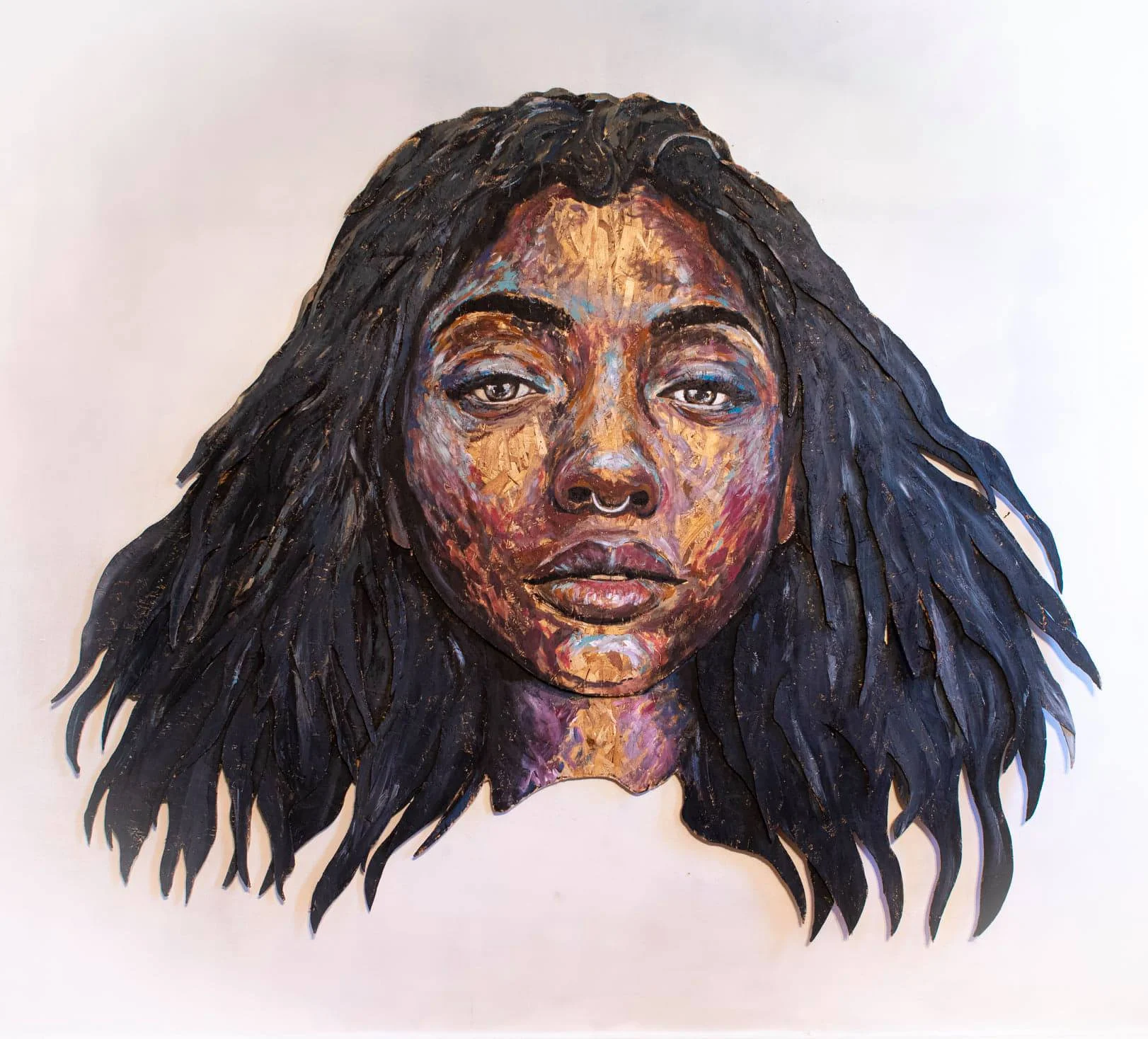 Raw textured portrait painting featuring traditional craftsmanship and artistic imperfections Quebec