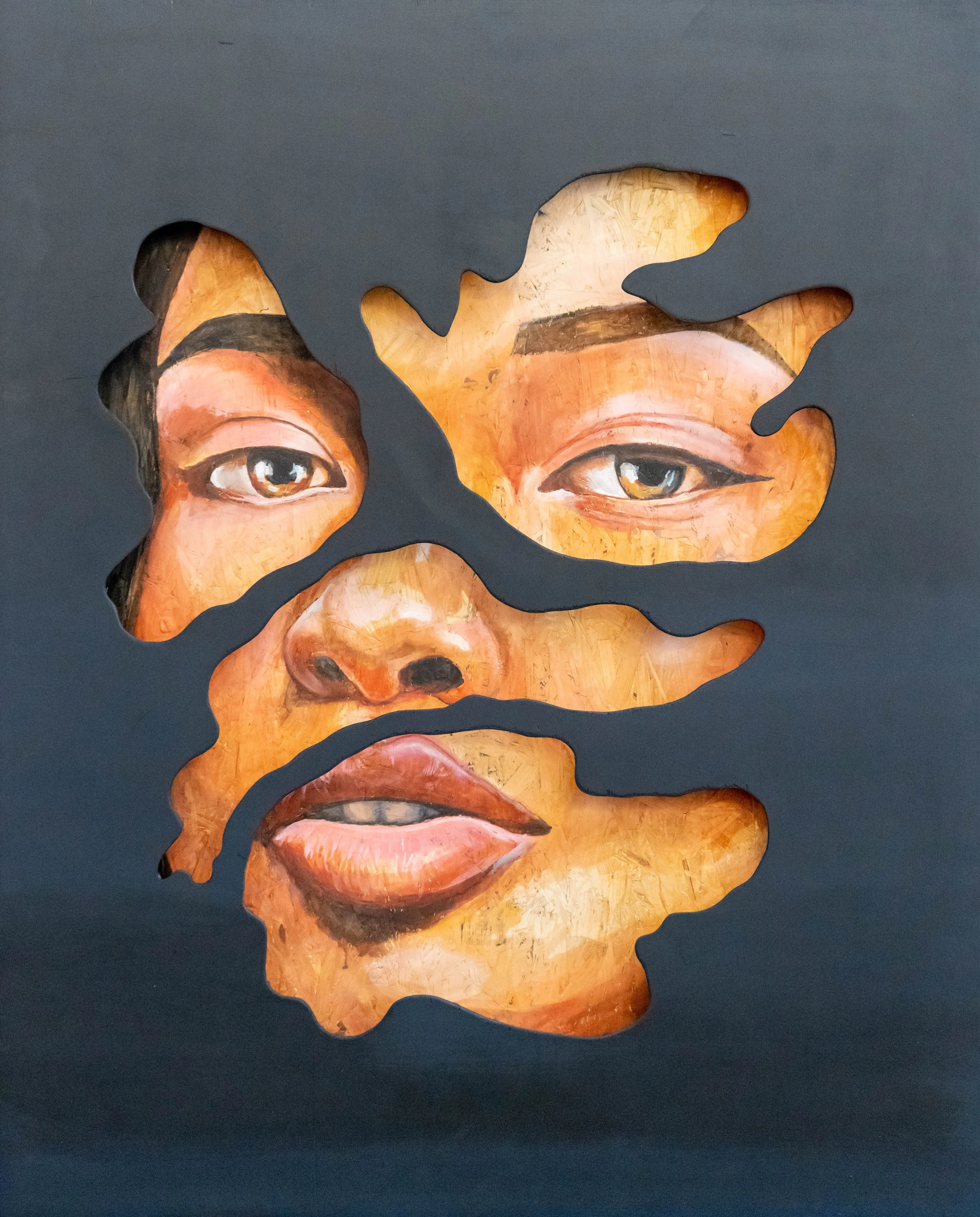 Original portrait artwork capturing human gaze and emotional depth by Nick Bodoin Toronto