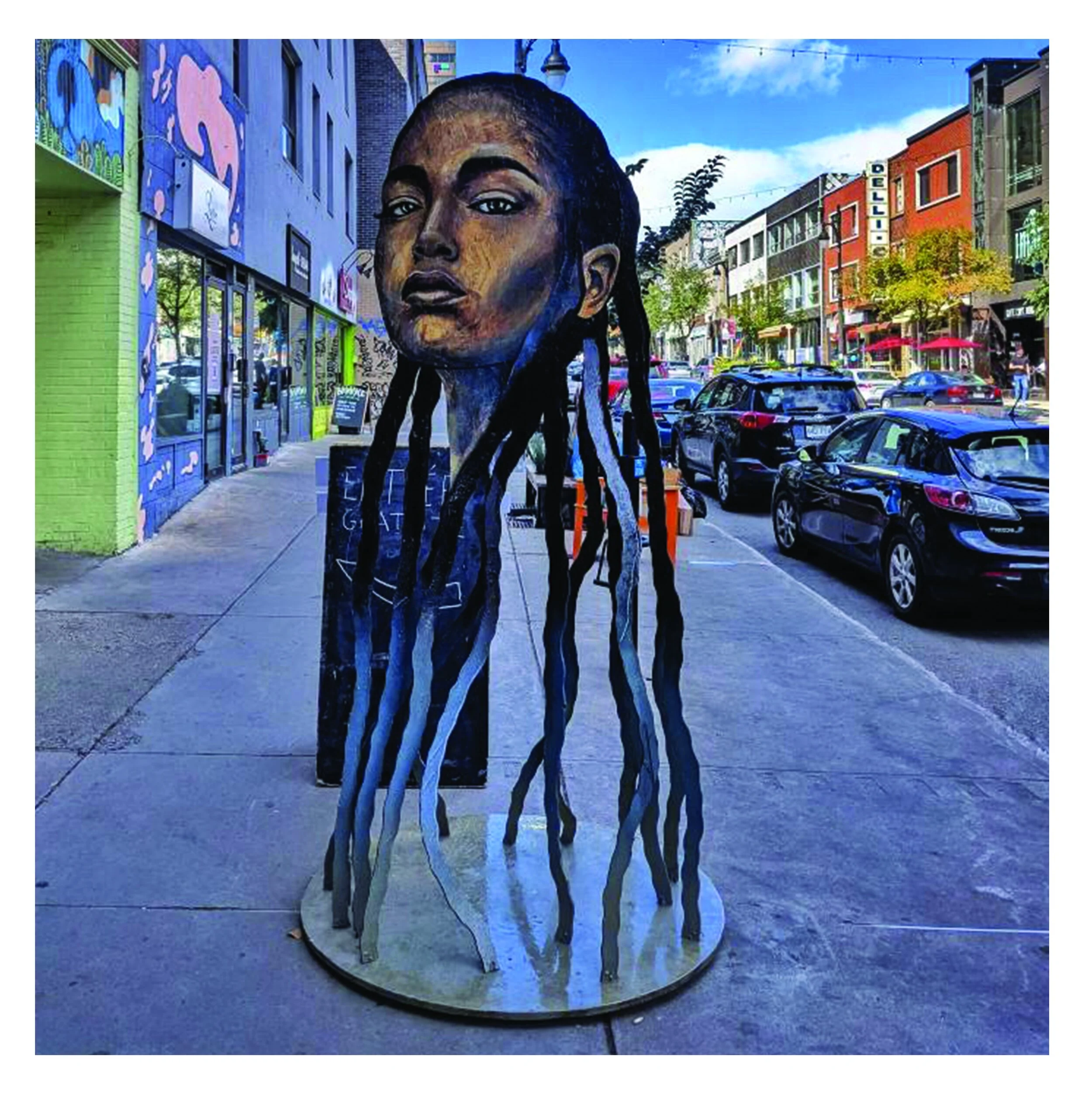 Expressive contemporary portrait blending painting and sculpture by Canadian artist Nick Bodoin